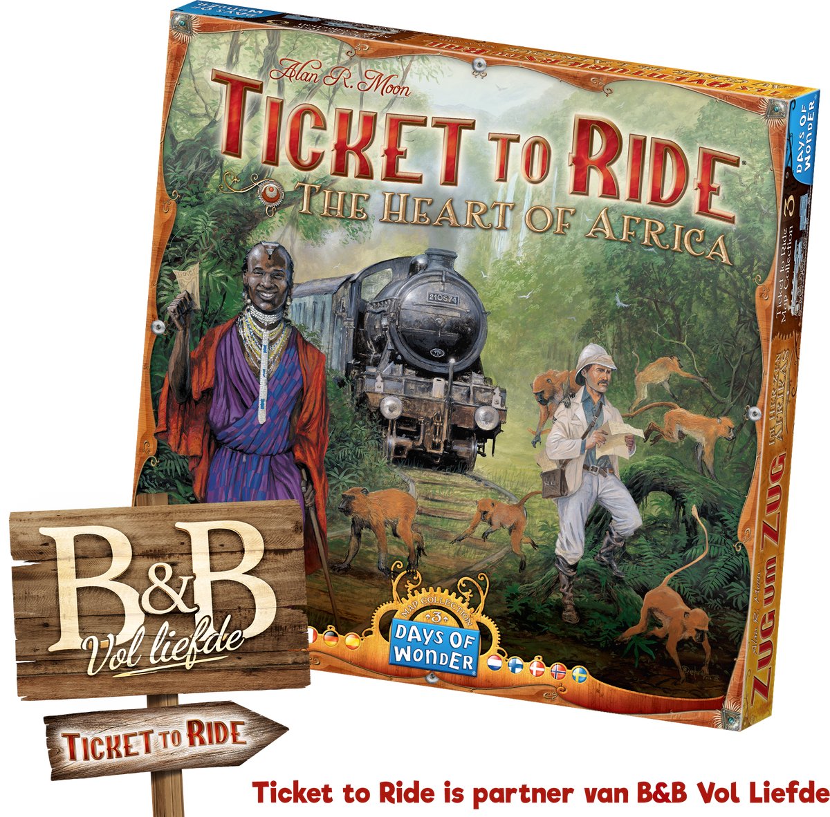 Asmodee-ticket voor een ritje in het Afrikaanse bordspel