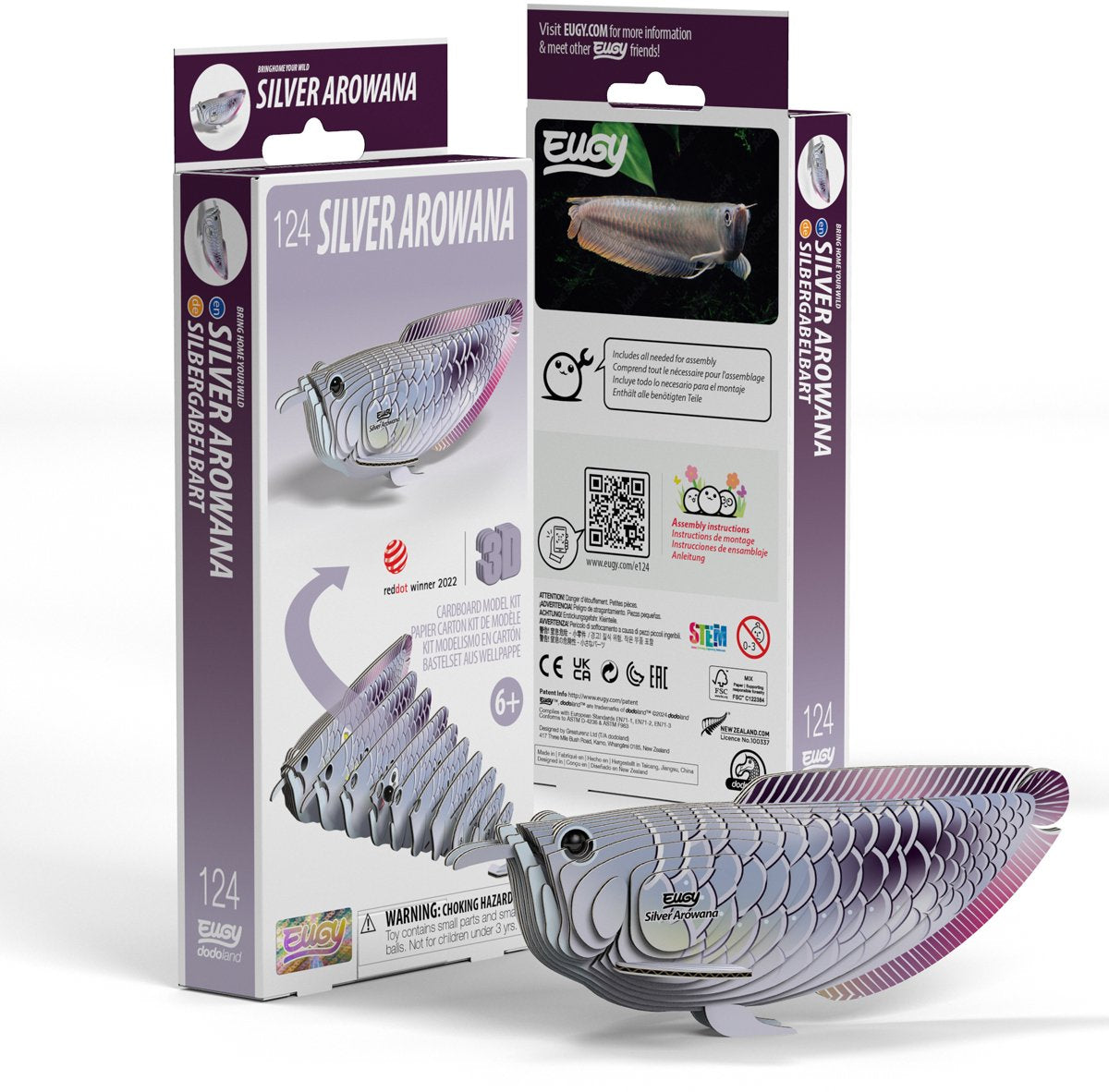 Eugy 3d puzzel - zilveren arowana - zeedieren - duurzaam - verzamel ze allemaal - 6 jaar