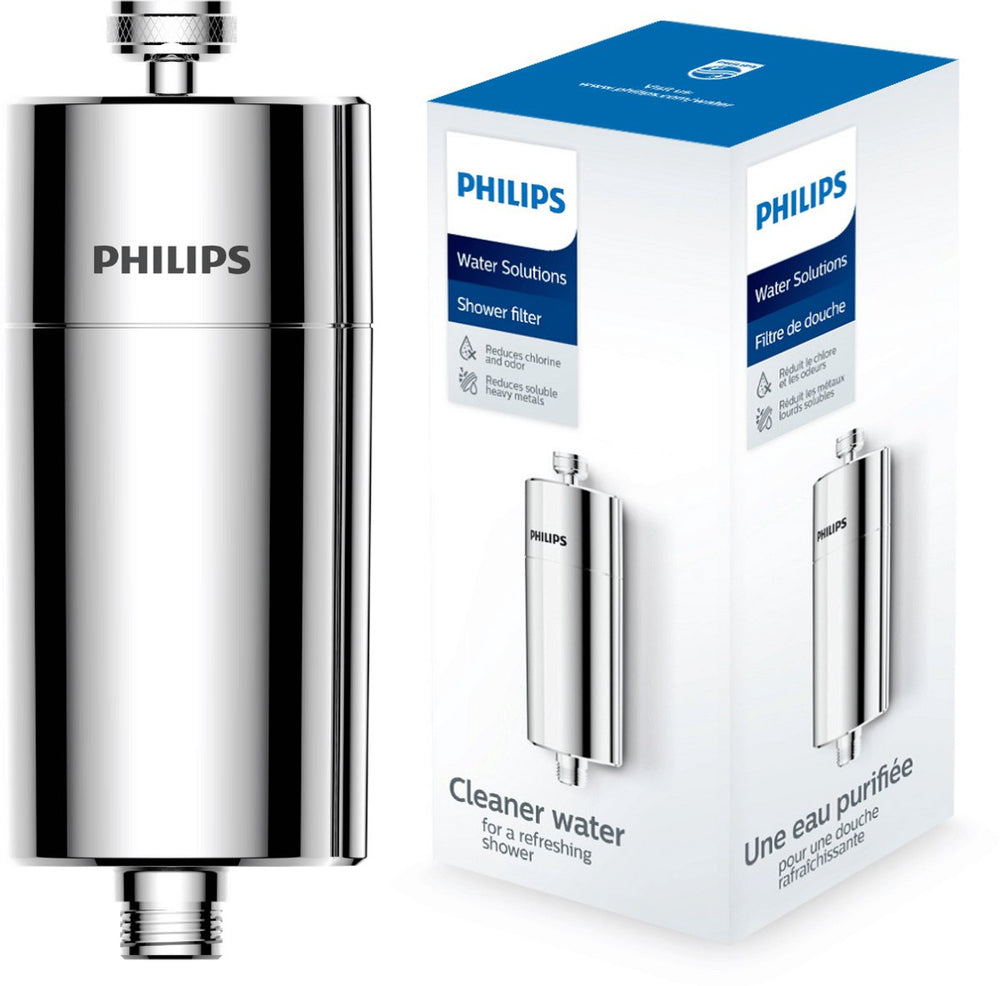 Philips awp1775 inline douchefilter, kdf-filtersysteem tegen restchloor, bacteriën, verontreinigingen en kalk