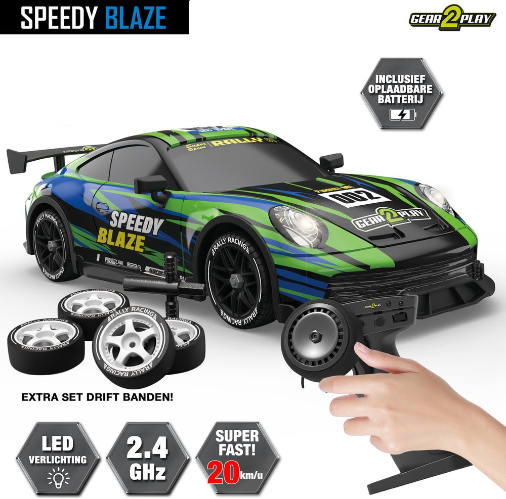 Gear2play speedy blaze rc raceauto met verlichting
