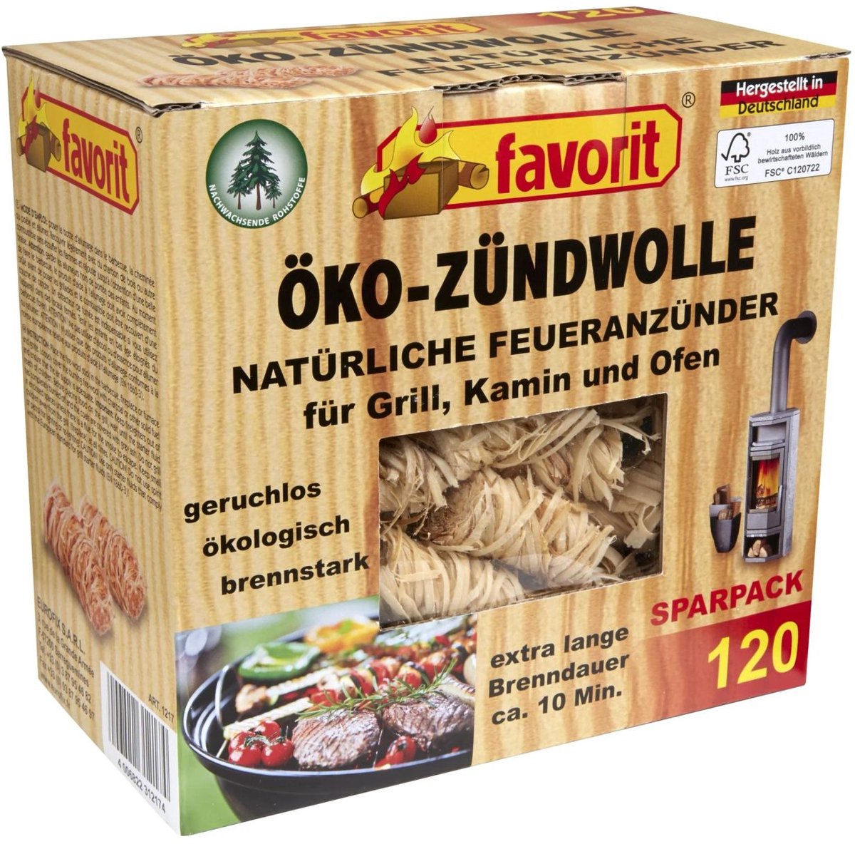 Favorit® eco ontstekingswol - aanmaakblokjes - 120 stuks