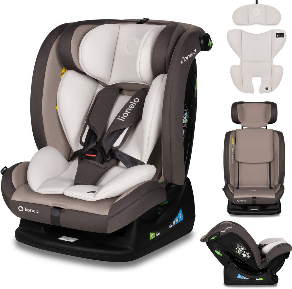Lionelo aart i-size autostoel – voor kinderen 40-150 cm – 4in1 groep 0-1-2-3 – i-size r129 – voor- en achterwaarts (rwf tot 105 cm) – montage met autogordel – memory foam hoofdsteun – 13-standen – comfortinzet – wasbare hoes
