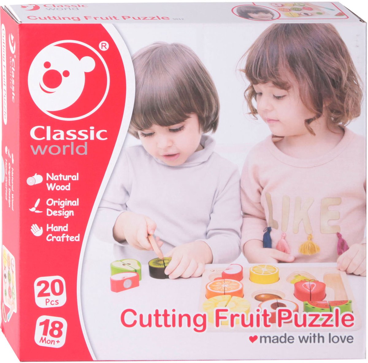 Klassieke wereld houten snijfruit, 20dlg.