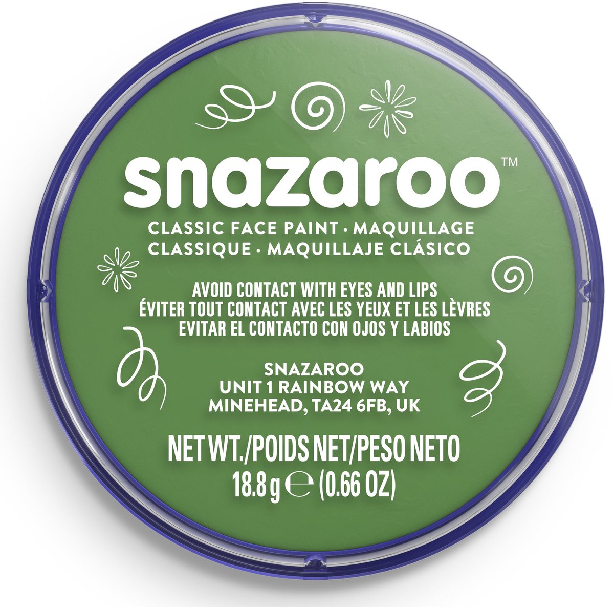 Snazaroo 1118477 - grass green - 18ml aqua schmink kinderschmink voor kinderen en volwassenen