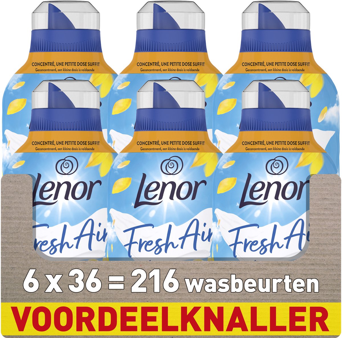 Lenor fresh air wasverzachter - zonnestralen - 6 x 36 wassen