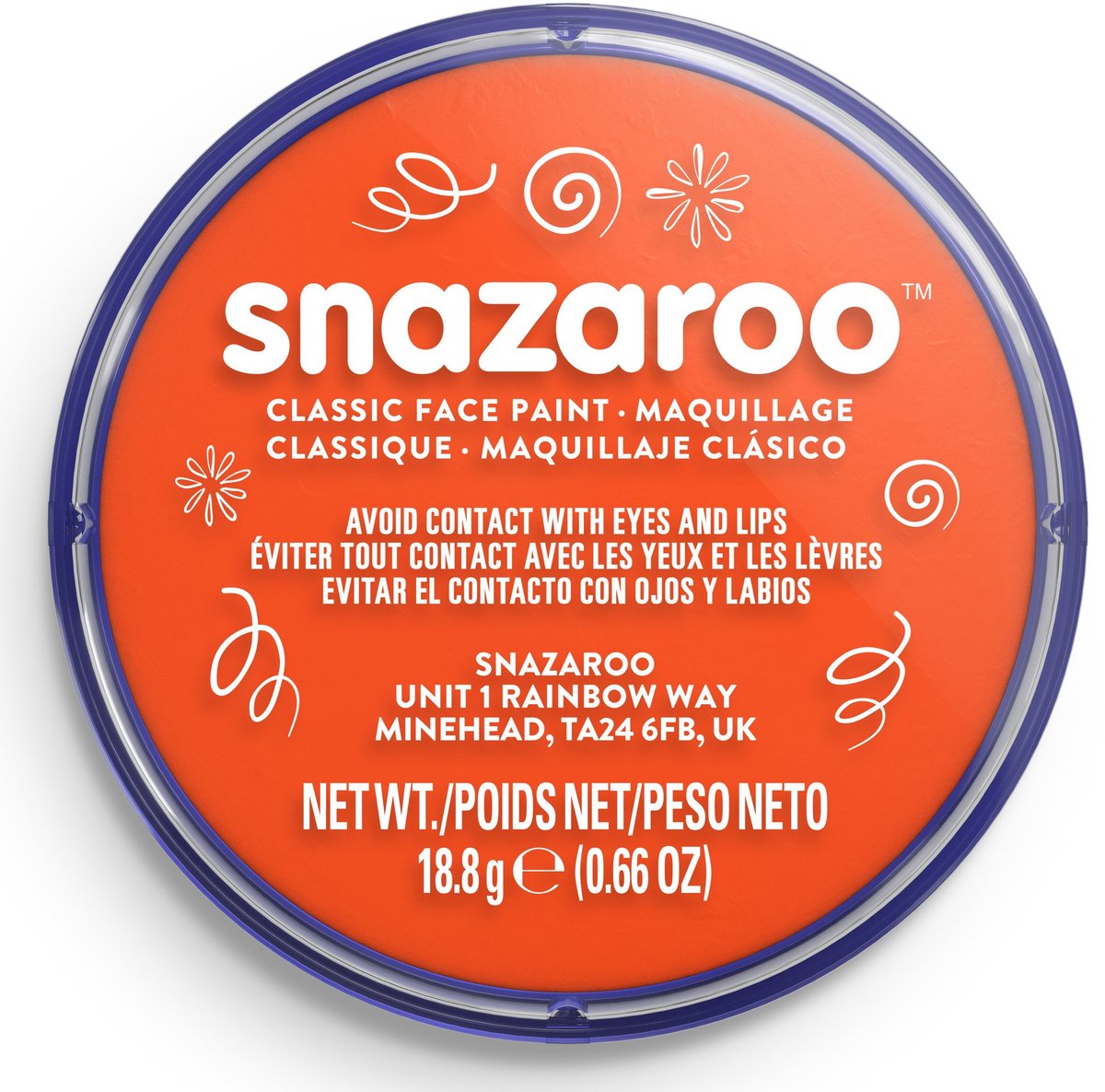 Snazaroo 1118552 - dark orange - 18ml aqua schmink kinderschmink voor kinderen en volwassenen