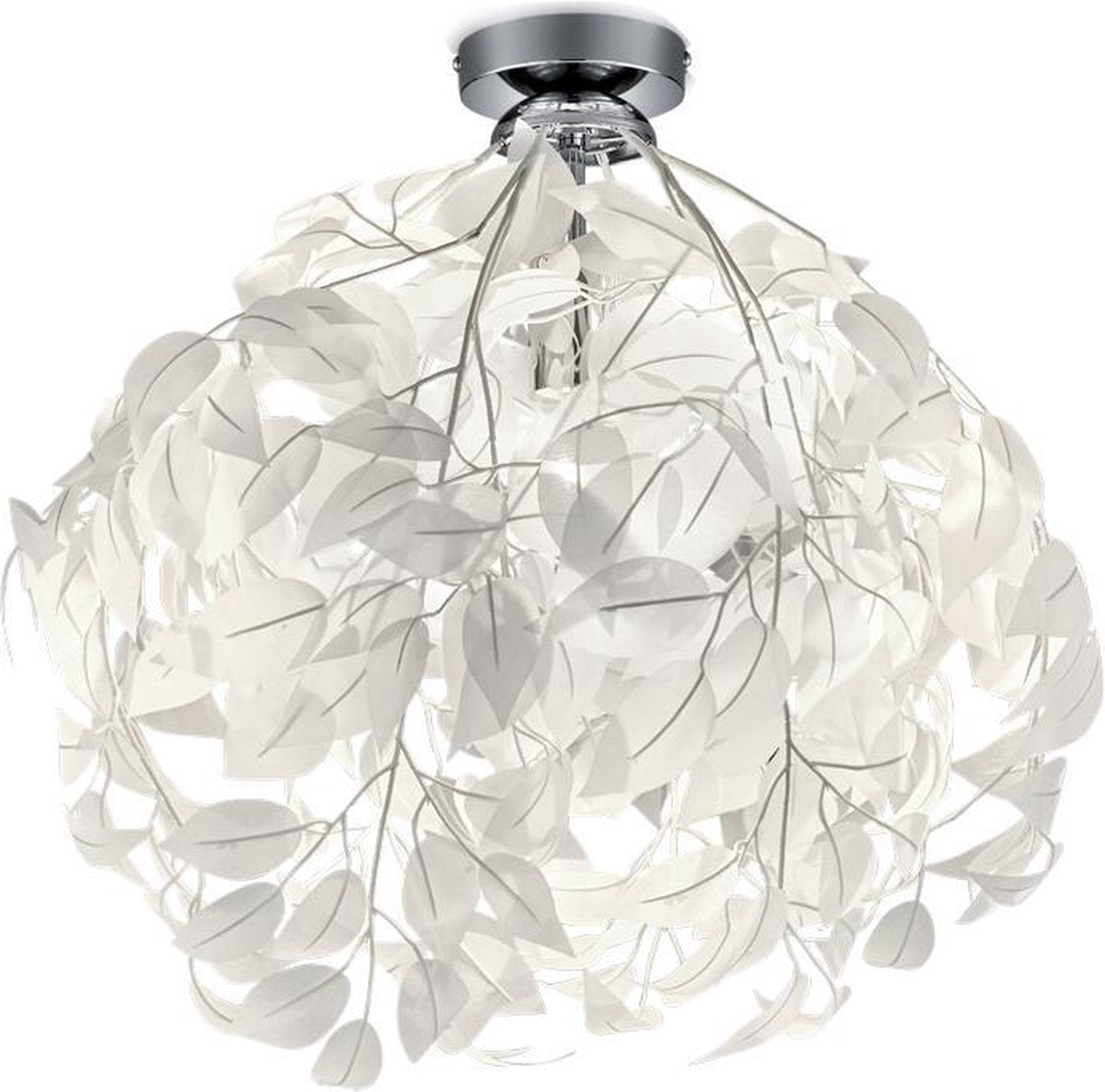 Rl live your light reality leavy - plafondlamp - chroom - excl. 1x e27 8,5 w - plafondbevestiging - patroon bescherming