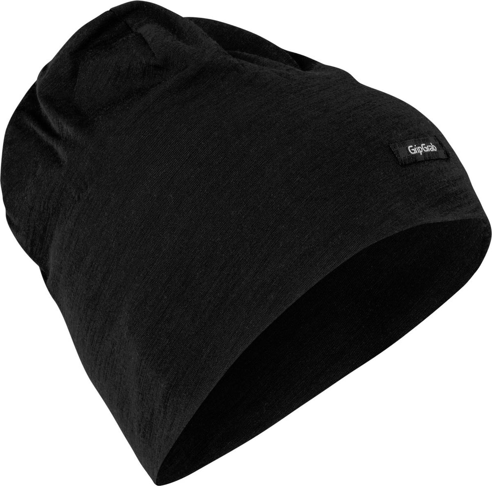 Gripgrab - merino blend lichtgewicht fietsmuts winter wielersport beanie - zwart - unisex - maat l