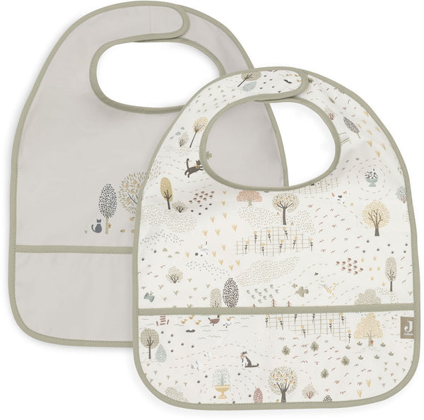 Jollein slabbetjes waterproof - 2 stuks - 30 cm - tiny park