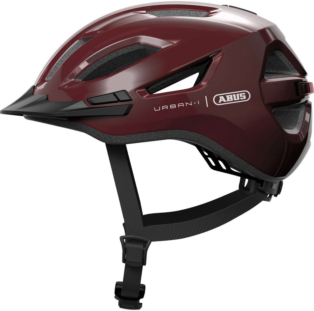 Abus fietshelm urban-i 4.0 chestnut red m - 54-58 cm - rood - geschikt voor gebruik op elektrische fietsen - stadsfietsen - 270 g