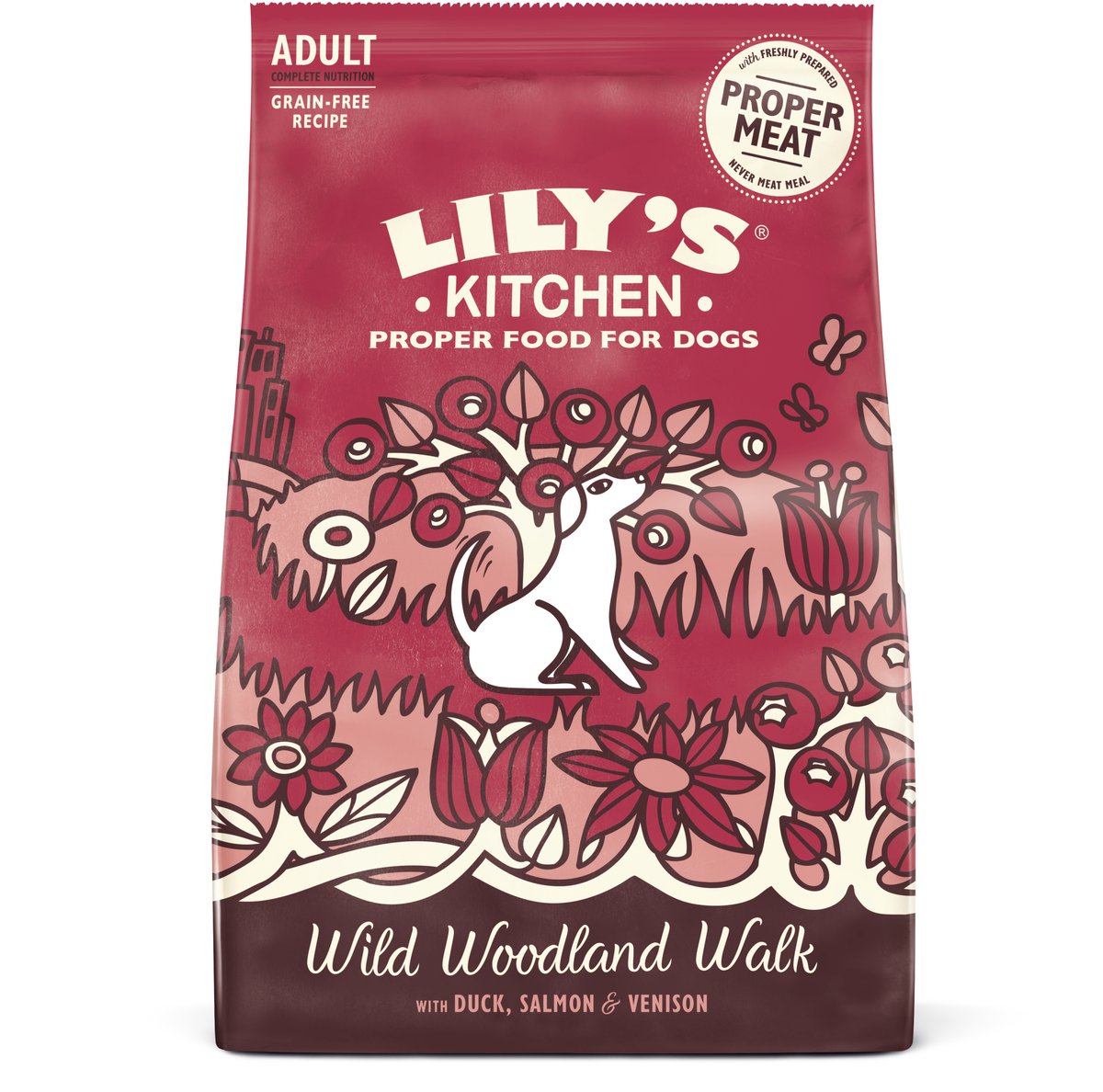 Lily's keukenhond volwassen eend zalm hertenvlees