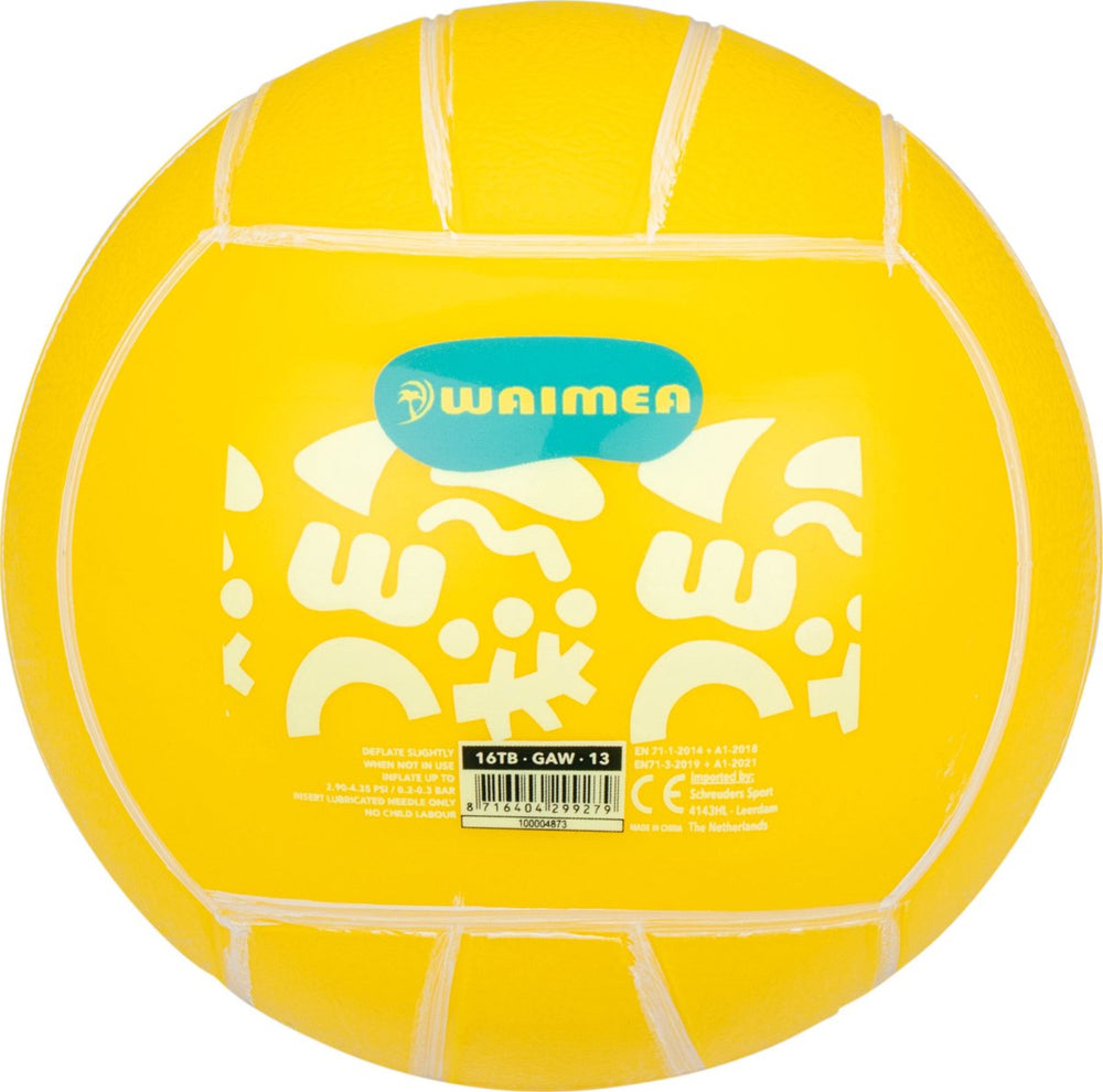 Waimea strandbal pvc - 13 cm - fluorgeel - 13