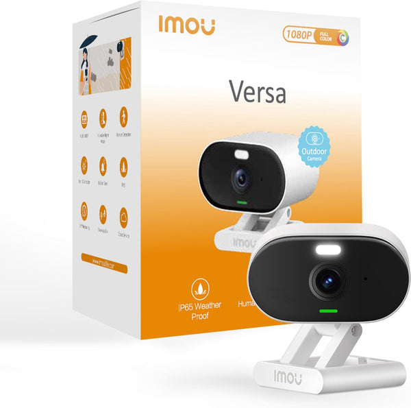Imou versa - beveiligingscamera - geschikt voor binnen en buiten (ip65) - snelle en eenvoudige montage - persoonsdetectie - tweeweg gesprek- kleuren nachtzicht - ingebouwde spotlight - 110db sirene - compact flexibel - baby monitor