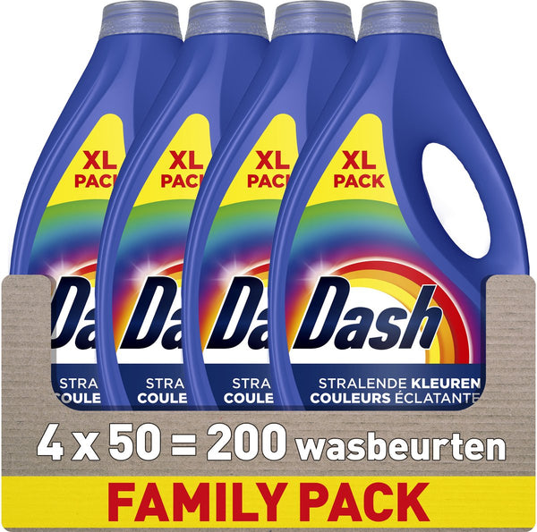 Dash waskracht vloeibaar wasmiddel - briljante kleuren - 4 x 50 wasbeurten
