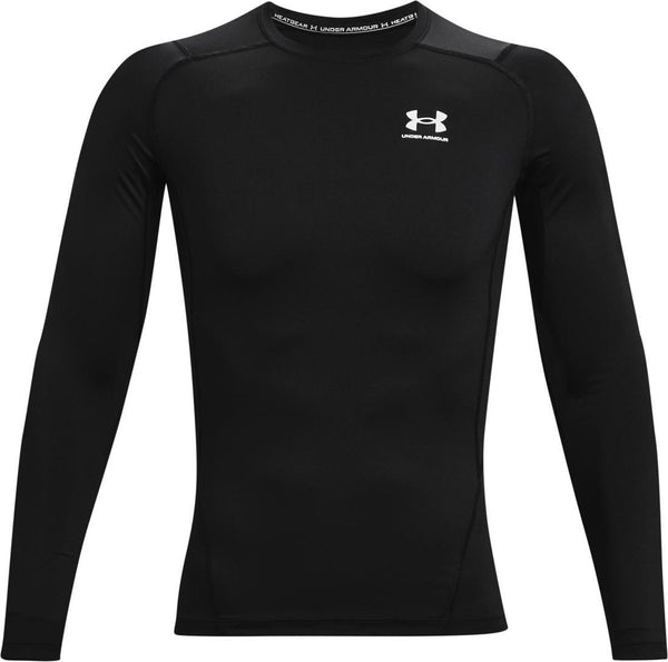 Under armour ua hg armour comp ls-blk heren sportshirt- zwart - wit l