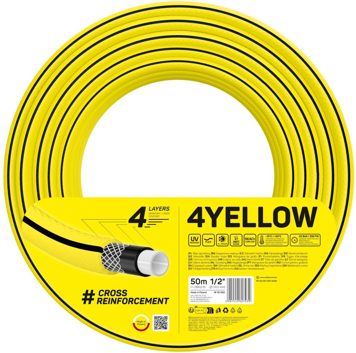 Cellfast - 4yellow tuinslang 1 2 50m - 20bar - 4-laags