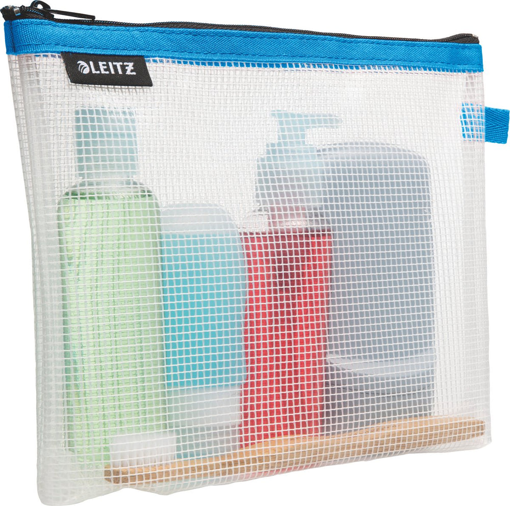 Leitz wow waterafstotende reisetui cosmetica - toilettas - transparant - blauw