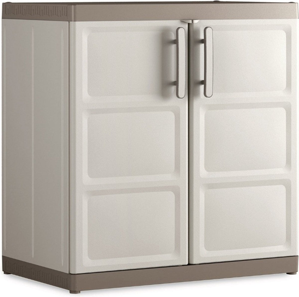 Keter excellence xl opbergkast laag - 2 planken - 54x89x93cm - beige taupe