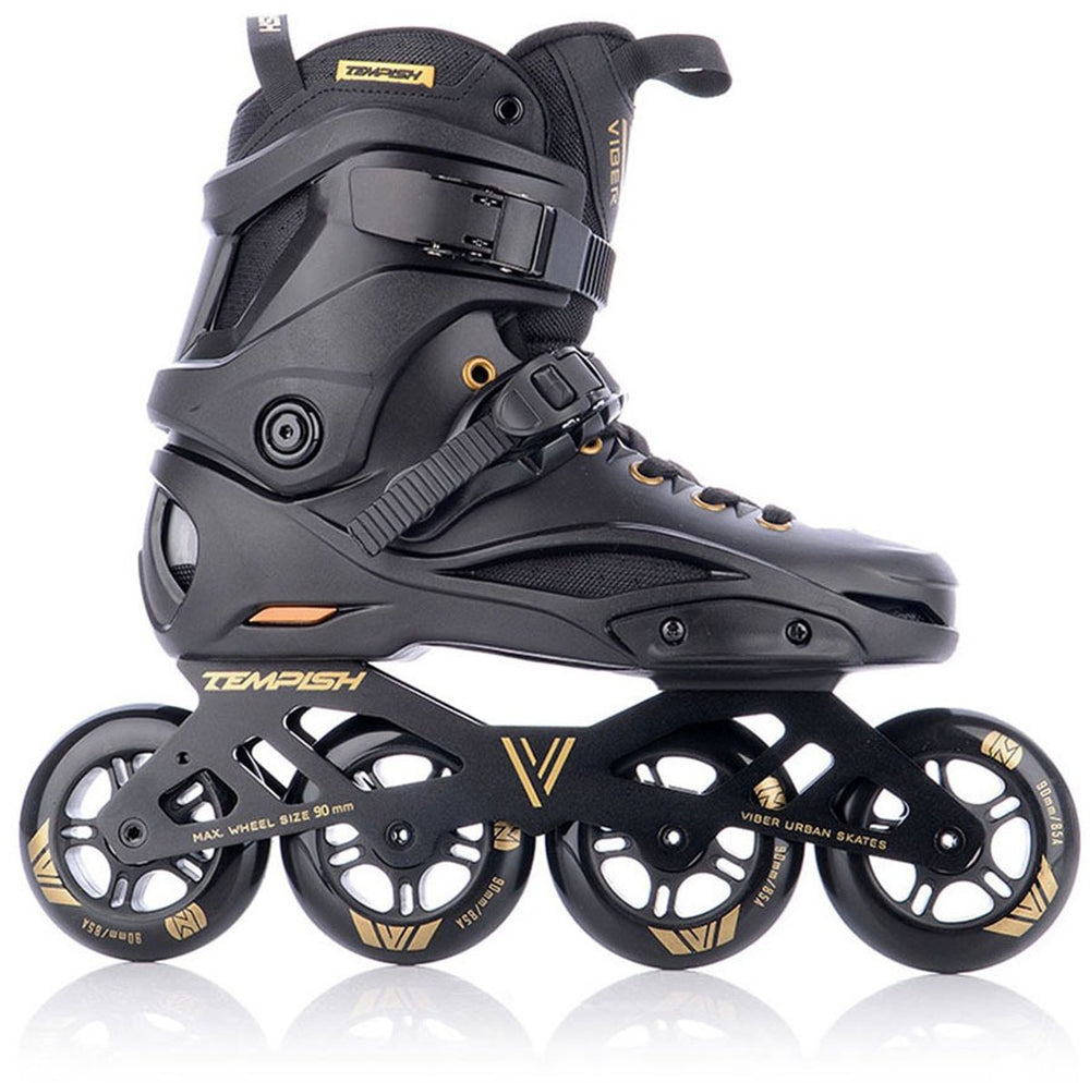 Tempish viber l.e. 90 skeelers volwassenen – 4x90mm wielen – fitness speed inline skates – zwart goud – maat 41