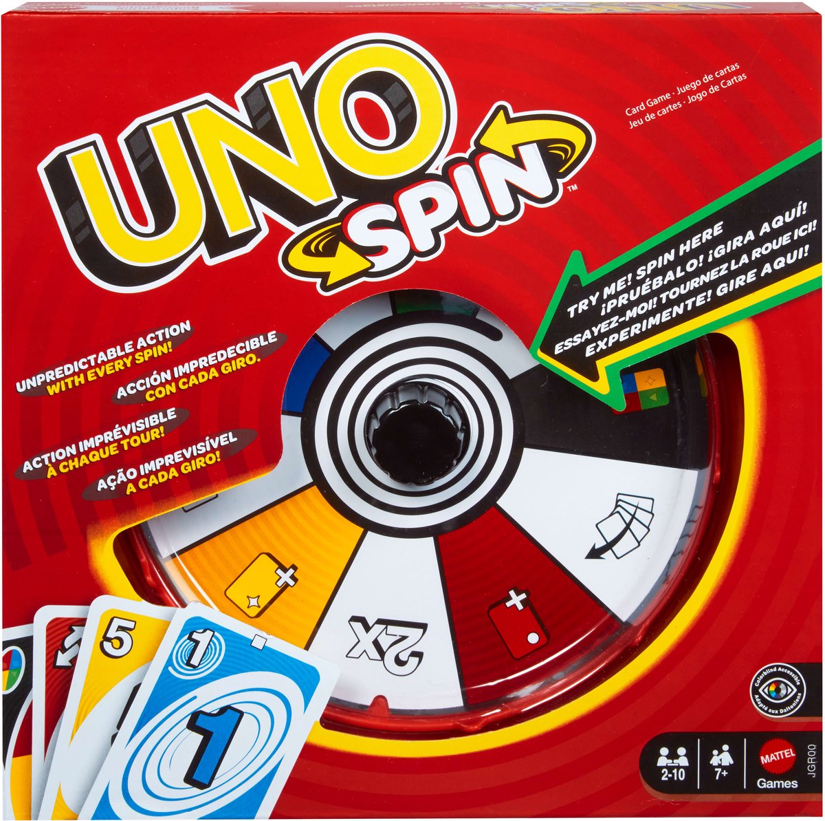 Mattel games uno spin kaartspel