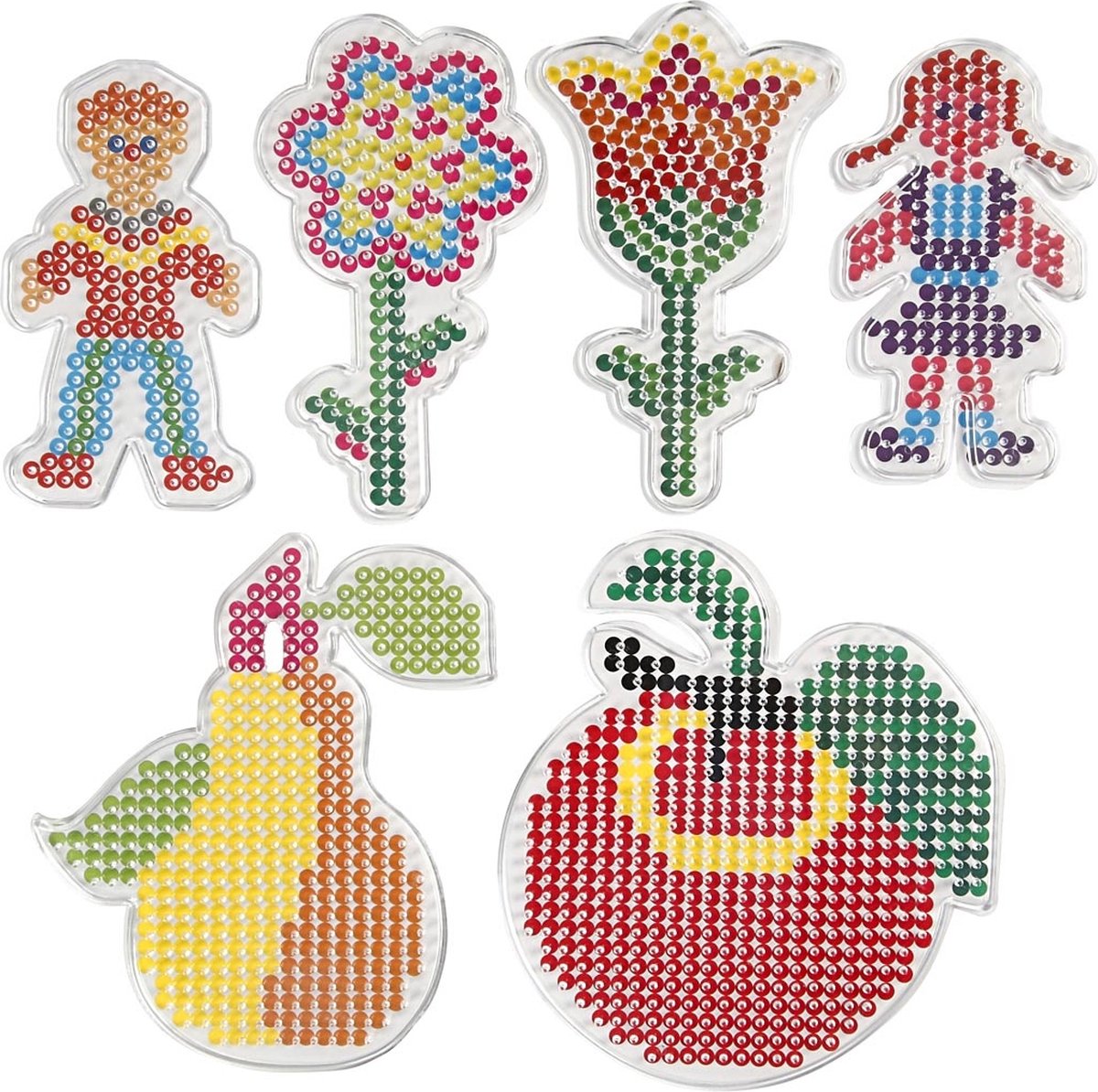 Creativ company creotime onderplaat strijkkralen kinderen met bloemen 6 stuks