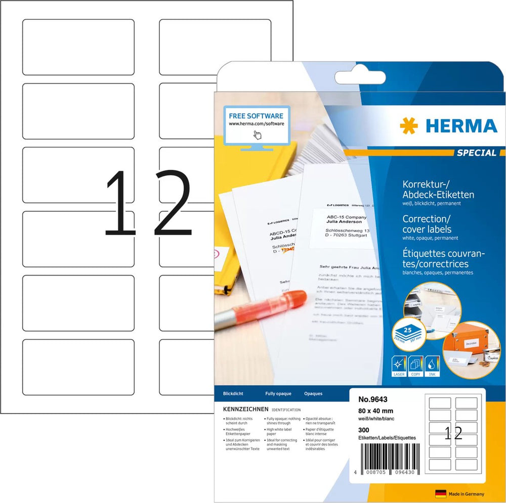 Herma 9643 wit zelfklevend printerlabel printeretiket