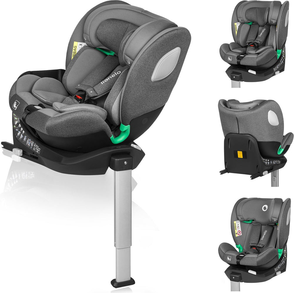 Lionelo braam - i-size autostoeltje 4in1 - 40-150cm - 0-36kg - 360° draaibaar autostoel - rwf tot 105cm (18kg) - driseat luchtcirculatie - isofix + steunpoot - groep 0-1-2-3 - sideprotect zijbescherming - afstelbare hoofdsteun - 14 verstelniveaus