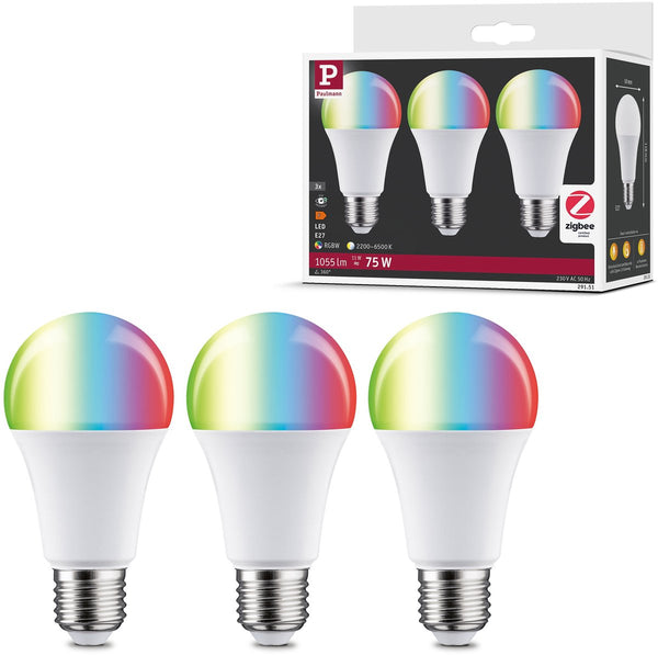 Paulmann standaard 230 v smart home zigbee 3.0 led-gloeilamp e27 3x1055lm 3x11w rgbw+ dimbaar mat