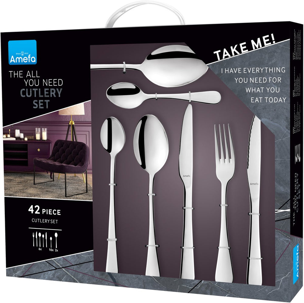 Amefa rome - all you need bestekset - 42-delig - 6 personen - zilver