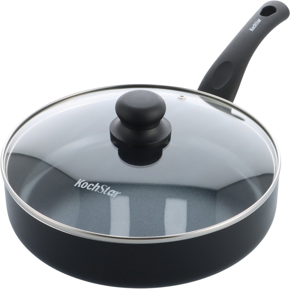Kochstar essenz keramische hapjespan met deksel - 26cm - 3l - pfas-vrij - inductie hapjespan - inductie pan - keramische anti-aanbaklaag - koelgreep - ovenbestendig tot 130° c - zwart