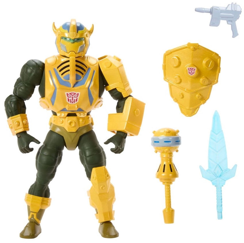 Mattel masters of the universe x transformers action figure bumblebee armor man-at-arms heo european exclusive 14 cm action figuur