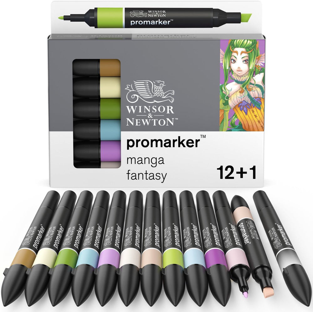 Winsor newton 0290142 promarker™ 12+1 manga fantasy | professionele layoutmarkers alcoholmarkers