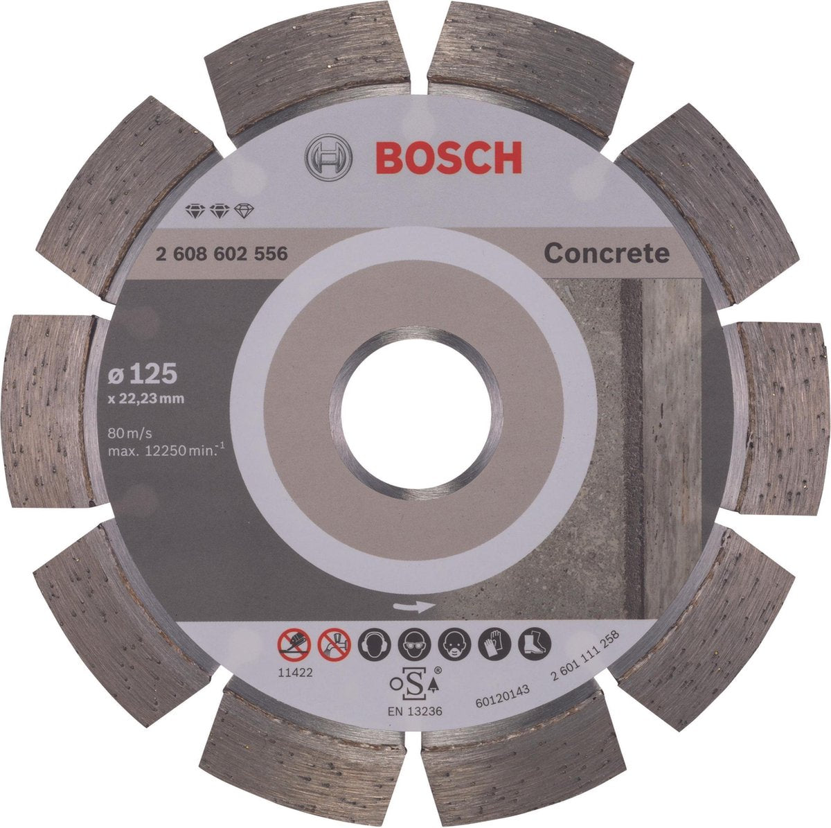 Bosch - diamantdoorslijpschijf expert for concrete 125 x 22,23 x 2,2 x 12 mm
