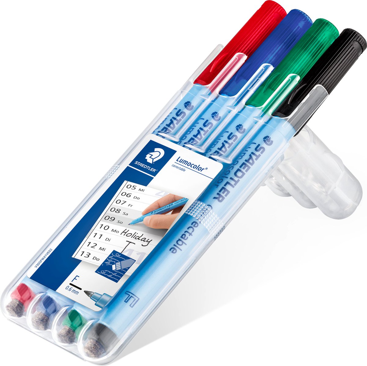 Staedtler lumocolor correctable niet permanente en droog afveegbare marker – fijn - box 4 kleuren