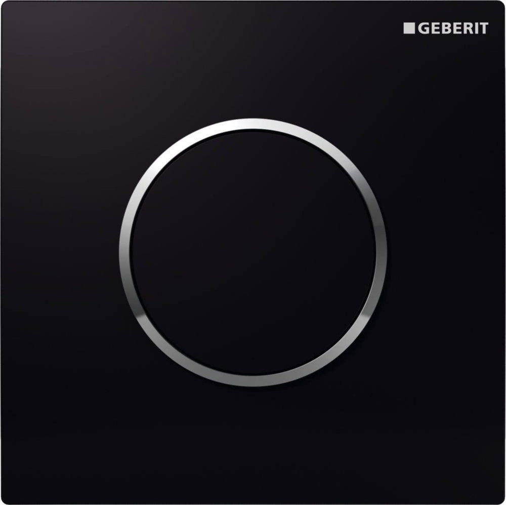 Geberit type10 urinioir bedieningsplaat - pneumatisch - ronde knop - zwart glans chroom