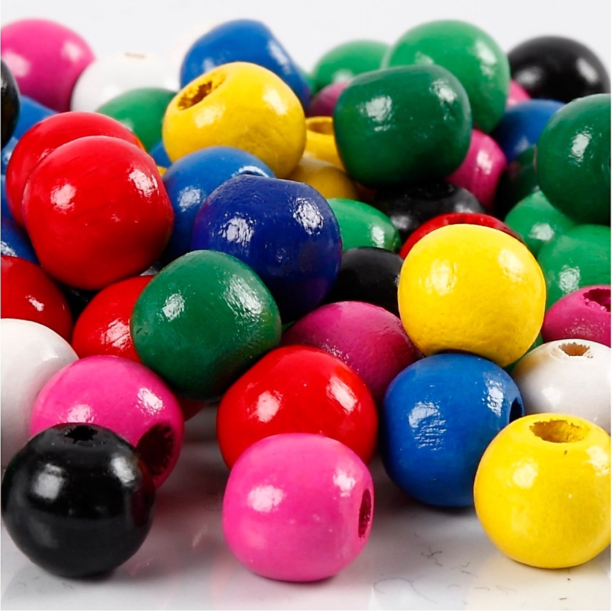 Creativ company houten kralen mix 10 mm ca 680 diverse kleuren