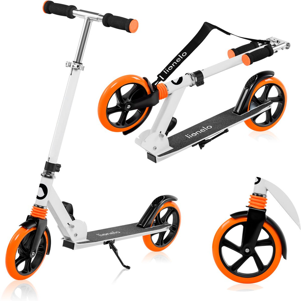Lionelo luca step - opvouwbare scooter tot 100 kg - abec-7 lagers - 200 mm wielen - shockresist demping - 3 hoogte-instellingen - antislip platform - tieners volwassenen