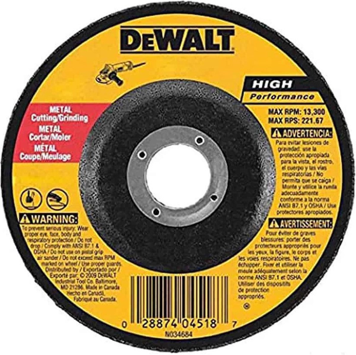 Dewalt dx7941 extreme™ afbraamschijf metaal 125mm