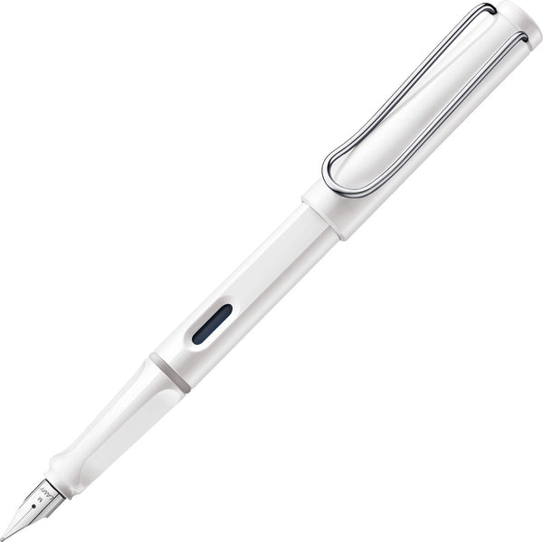 Lamy safari white vulpen - vulpen met ergonomische grip en gepolijnde stalen penpunt in schrijfdikte ef - robuust asa-kunststof - inclusief inktpatroon t 10 blauw