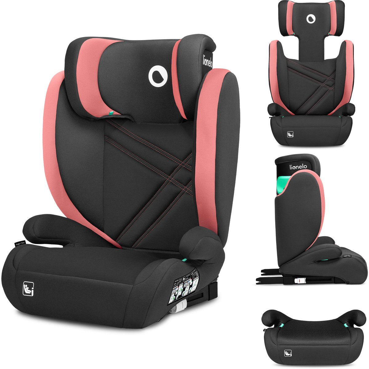 Lionelo hugo i-size – autostoel – 100-150 cm – isofix gordel – verstelbare hoofdsteun – geavanceerde zijbescherming – memory foam – wasbare bekleding – groeit mee – comfortabele zitting – i-size norm r129