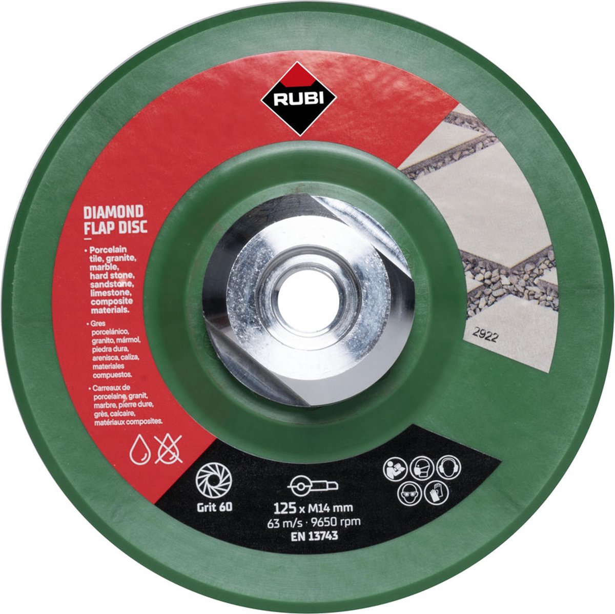 Rubi flap disc diamant lamellenschijf 125 mm korrel 50 60