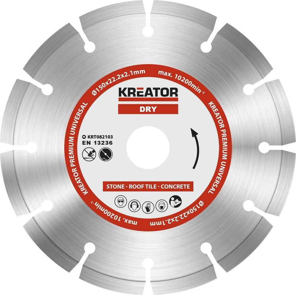 Kreator krt082103 diamanten doorslijpschijf – ø150mm
