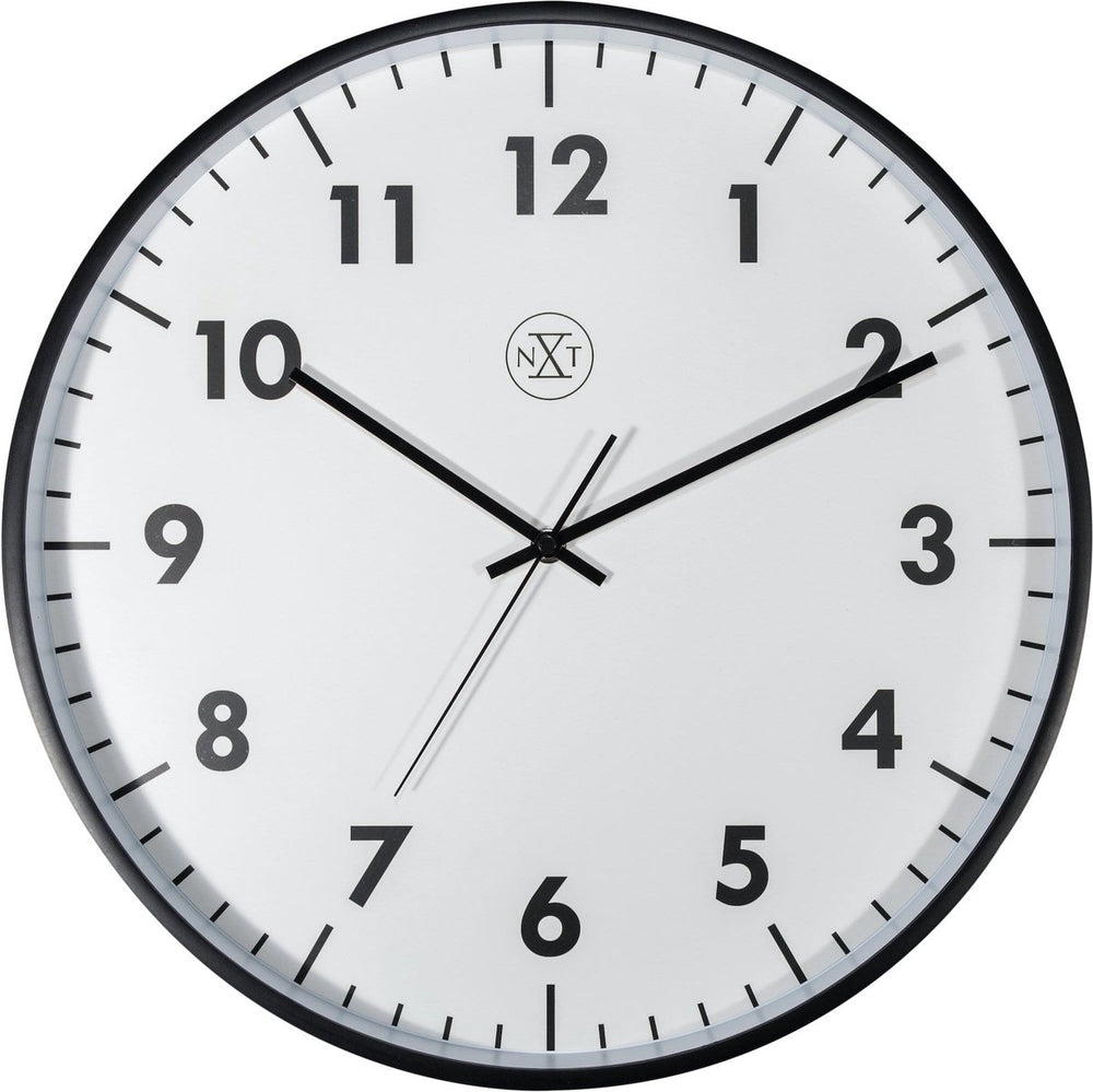 Nextime nxt new – wandklok – 40 cm – plastic – zwart – stil