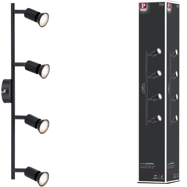 Paulmann spotlight carolina gu10 230v max. 4x10w dimbaar zwart mat