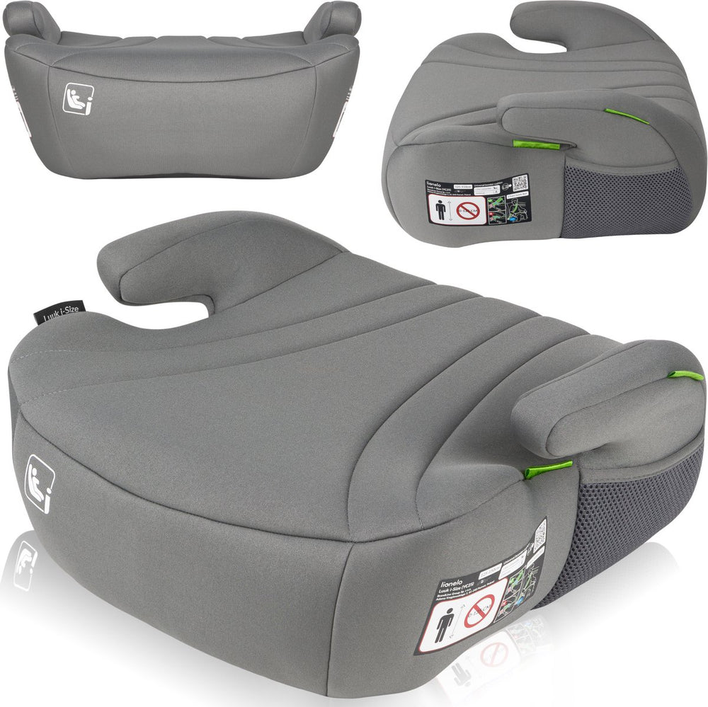 Lionelo luuk i-size - zitverhoger auto 6-12 jaar 125-150 cm - brede stoelverhoger met epe-schuim - ergonomische armleuningen - wasbare hoes - autozitje