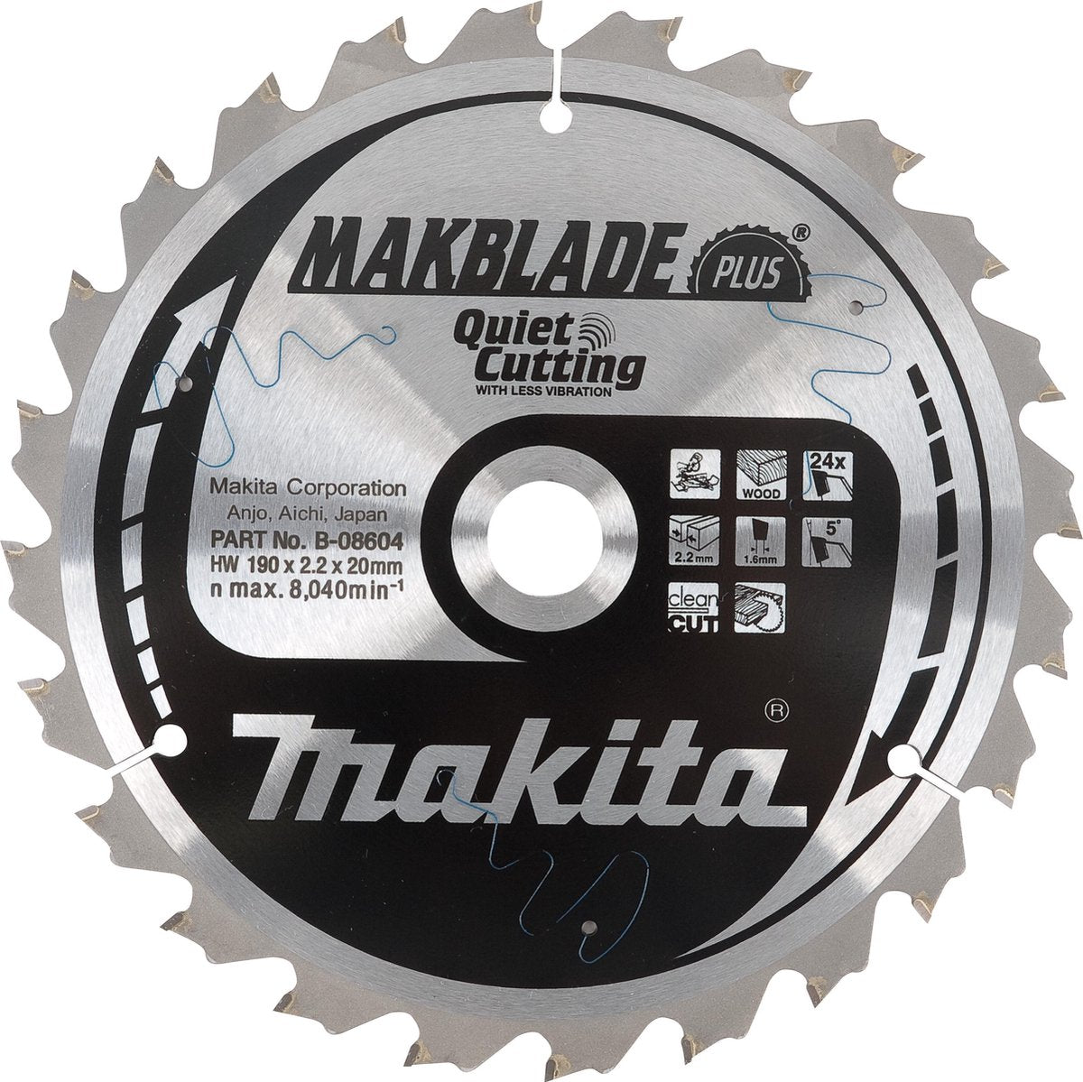 Makita afkortzaagblad voor hout | makblade-plus | ø 260mm asgat 30mm 70t - b-08707