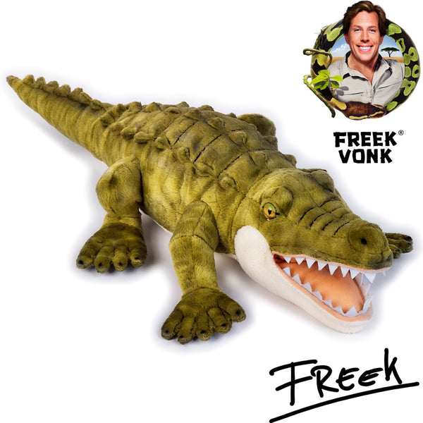 Bresser freek vonk x - knuffeldier - vik de krokodil - gevuld met gerecycled materiaal