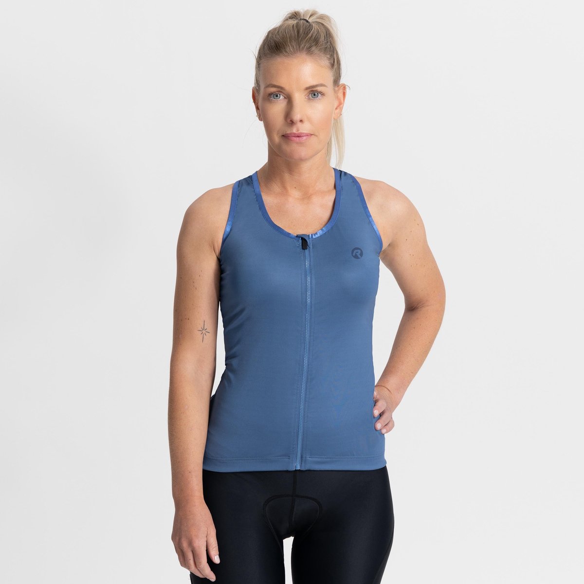 Rogelli abbey fietsshirt - korte mouwen - dames - navy - maat l