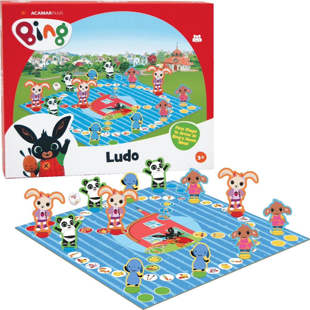Bing Ludo Board Game for Kids - Bunny Cardboard Party Game.