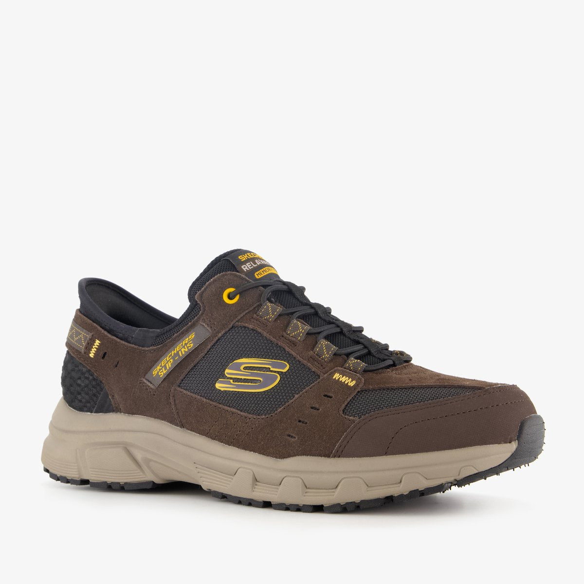 Skechers slip-ins heren wandelschoenen cat. a bruin - maat 40 - extra comfort - memory foam